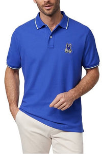 PSYCHO BUNNY - LENOX Pique Polo Shirt In Royal Blue B6K138B200 ROY