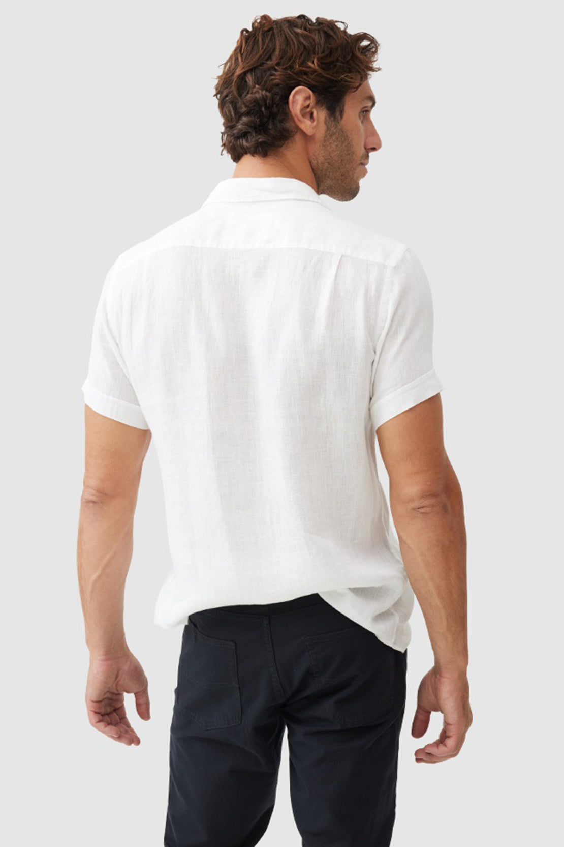 RODD & GUNN - PALM BEACH Short Sleeve Linen Shirt In Snow White LP6266