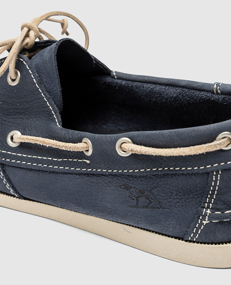 RODD & GUNN Viaduct Boat Shoe in DENIM Blue ZX0538 Harveys Menswear