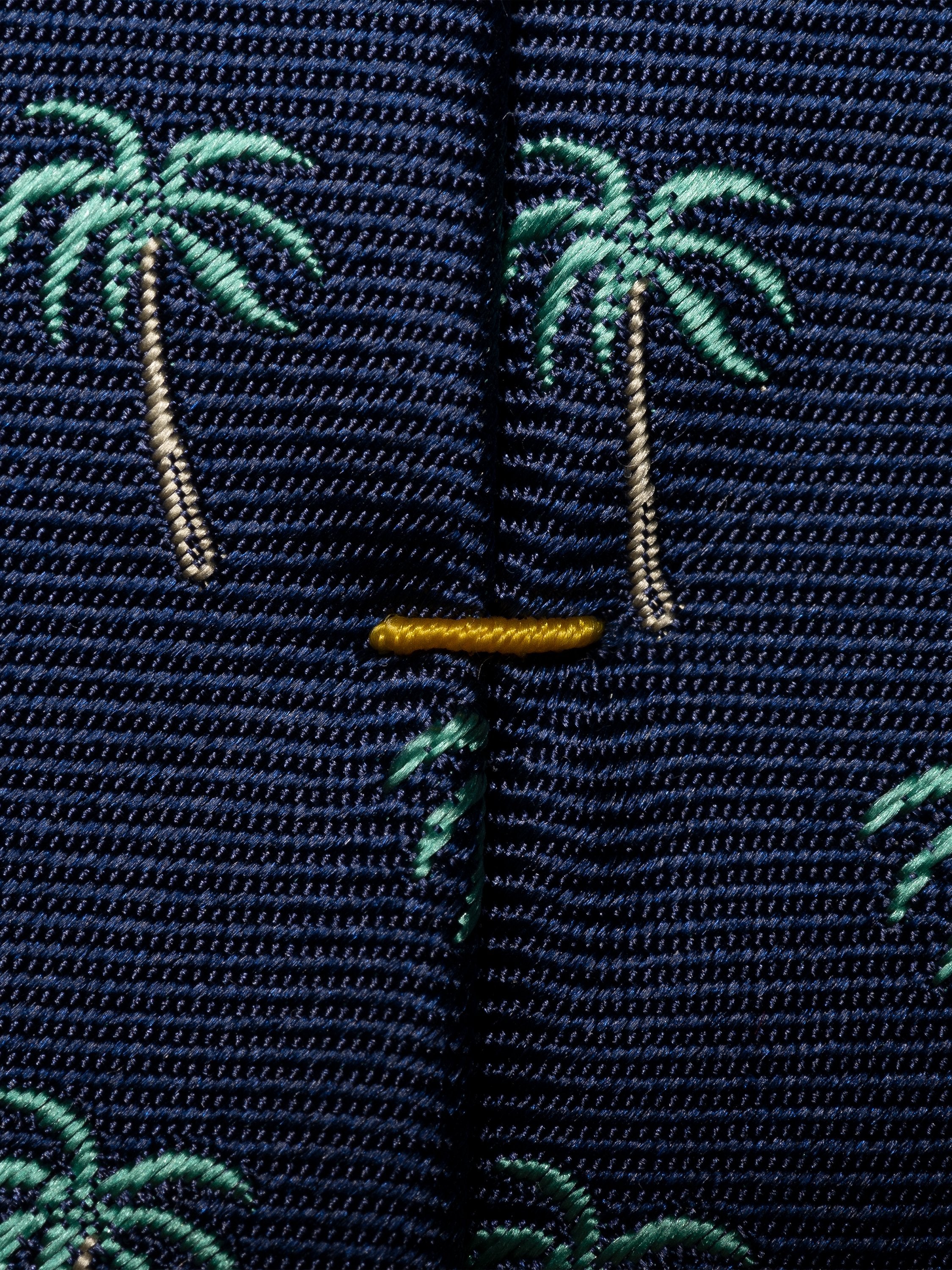 ETON - Navy Blue Palm Tree Silk Tie 10001082028