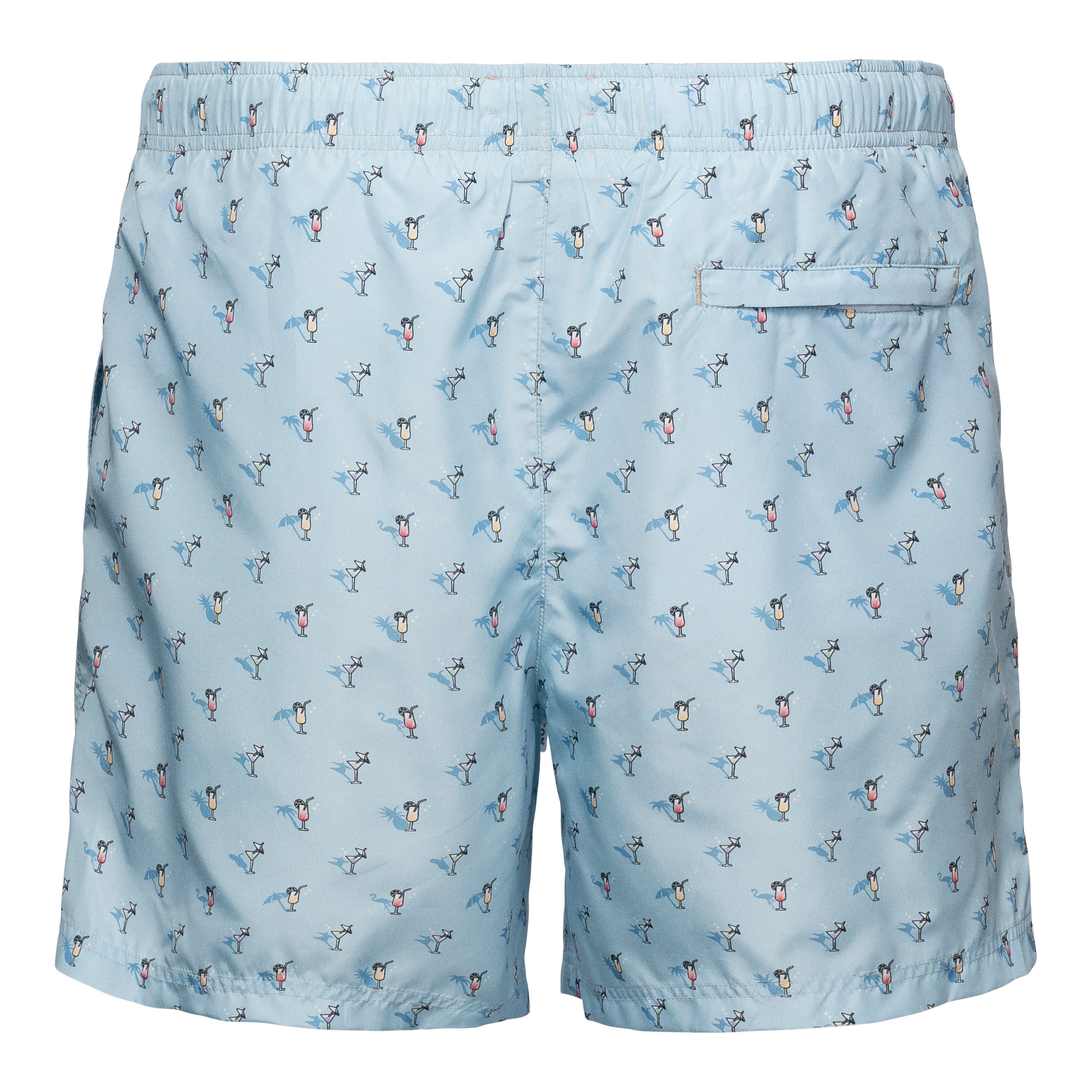 ETON - Light Blue Drinks Print Swimming Shorts 10001127223