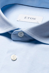 ETON - Light Blue CONTEMPORARY FIT Cotton Four-Way Stretch Shirt 10001177220