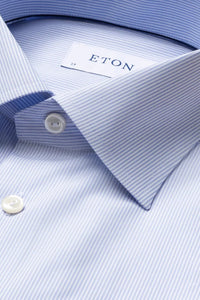 ETON - Light Blue Striped SLIM FIT Cotton Four-Way Stretch Shirt 10001177323