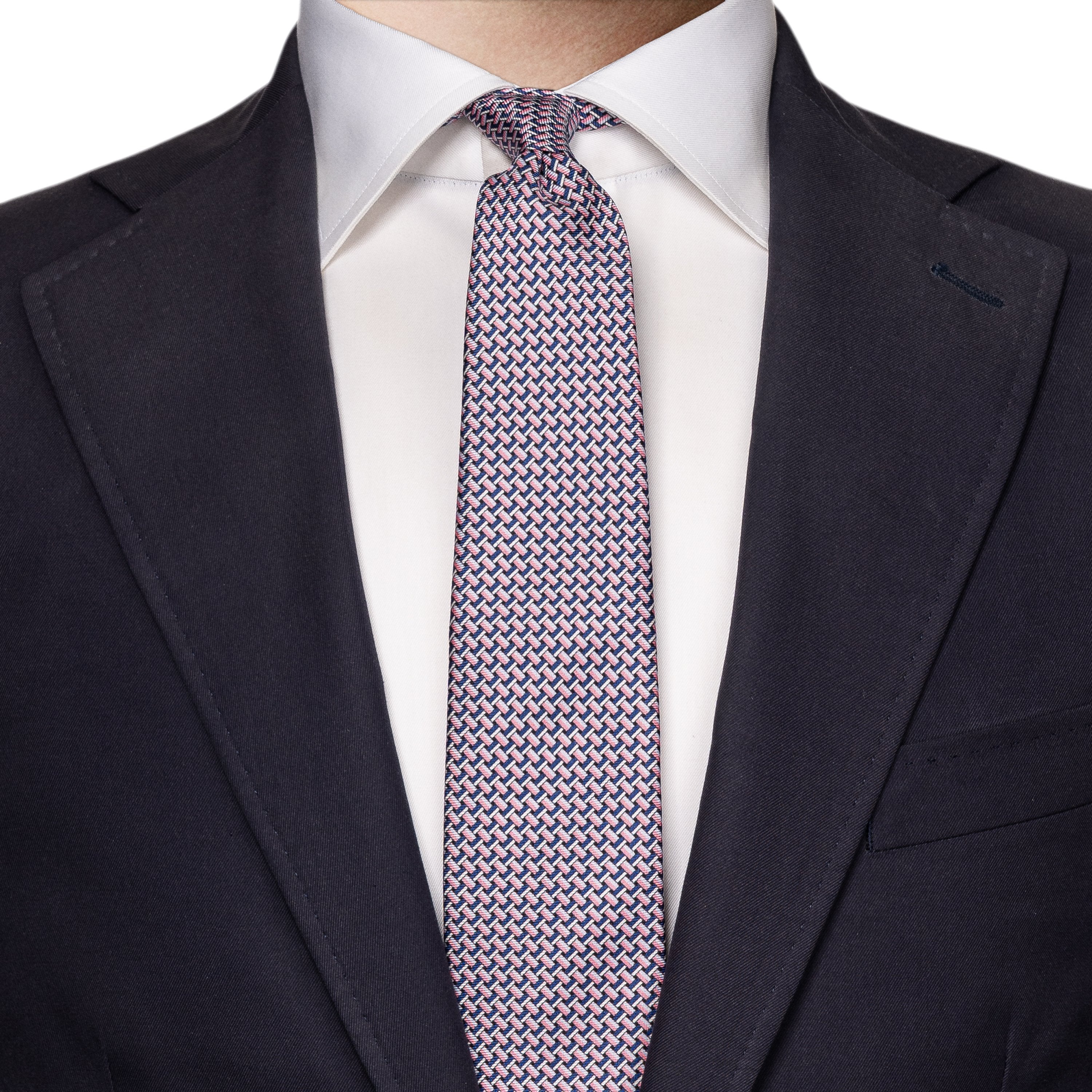 ETON - Pink Geometric Print Silk Tie 10001288452
