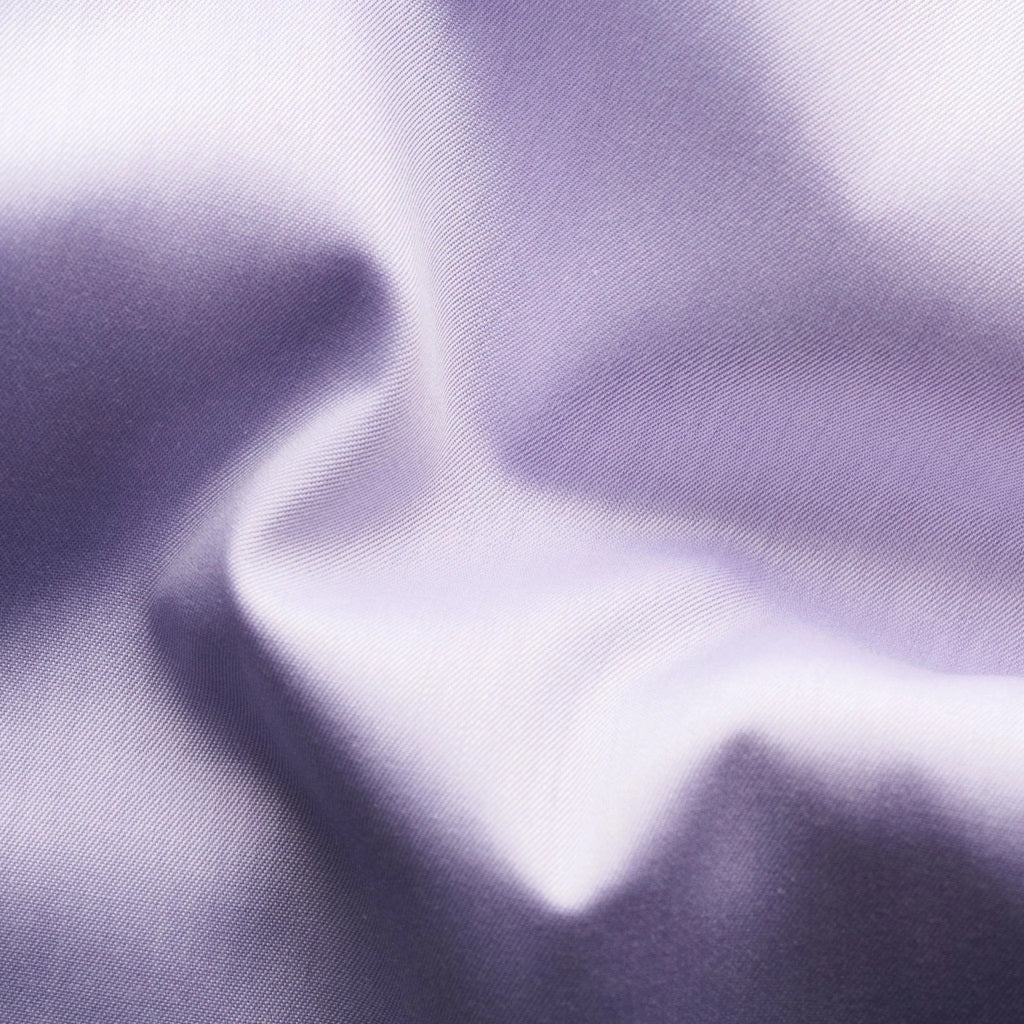 ETON - CONTEMPORARY FIT Solid Signature Twill Shirt With Paisley Trim in Mid Purple 10001359174