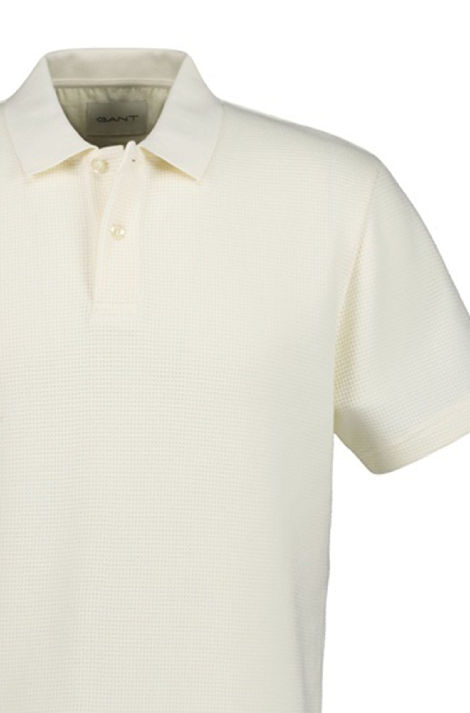 GANT - Waffle Textured Polo Shirt in Cream 2014064 130