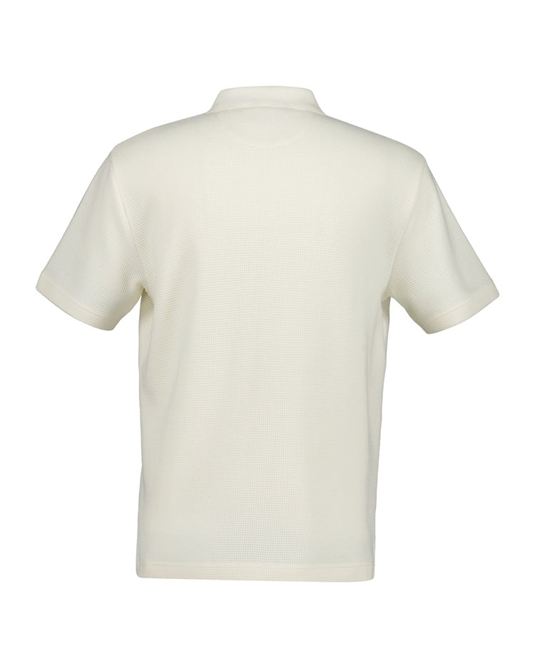 GANT - Waffle Textured Polo Shirt in Cream 2014064 130