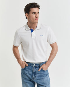 GANT - Contrast Piqué Polo Shirt in Eggshell White 2062026 113