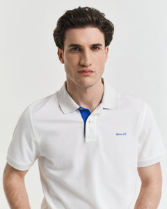 GANT - Contrast Piqué Polo Shirt in Eggshell White 2062026 113