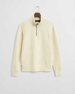 GANT - Sacker Rib Half-Zip Sweatshirt in Cream 2068028 130