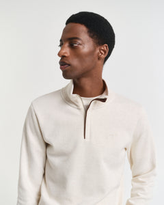 GANT - Sacker Rib Half-Zip Sweatshirt in Cream 2068028 130