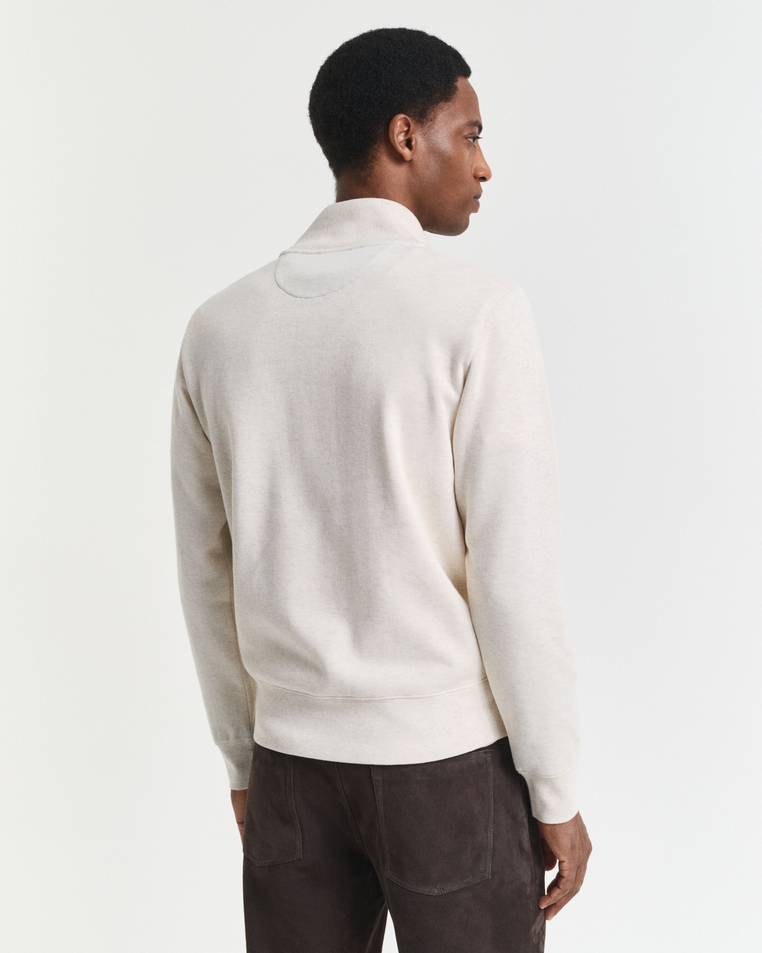GANT - Sacker Rib Half-Zip Sweatshirt in Cream 2068028 130