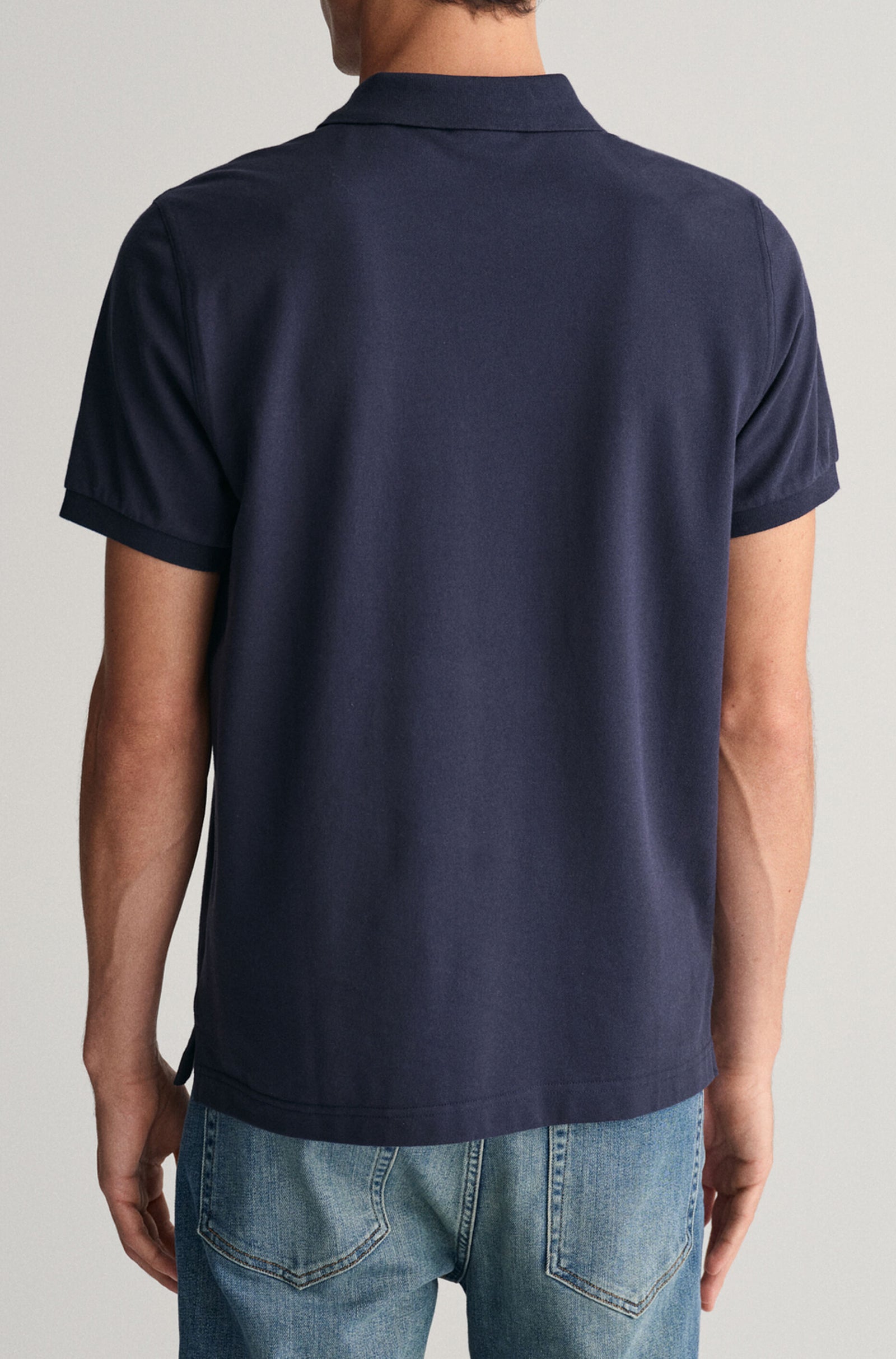 GANT - Regular Fit Shield Piqué Polo Shirt In Evening Blue 2210 433