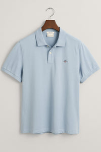 GANT - Regular Fit Shield Piqué Polo Shirt In Dove Blue 2210 474