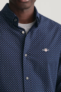 GANT - Regular Fit Micro Print Shirt in Dark Marine Blue 3230181 410