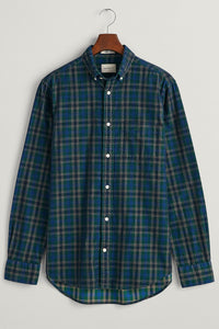 GANT - Regular Fit Checked Corduroy Shirt in Forest Green 3230198 338