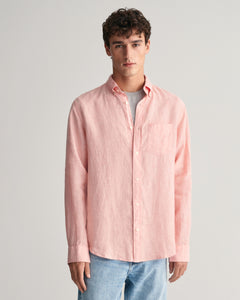 GANT - Regular Fit Linen Shirt In Peachy Pink 3240102 624