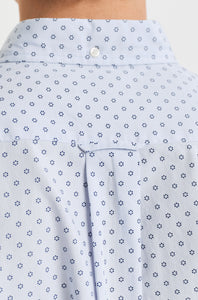 GANT - Regular Fit Micro Print Short Sleeve Shirt In Light Blue 3250057 455