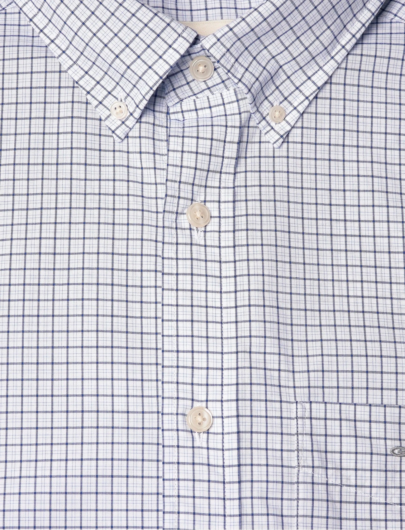 GANT - Regular Fit Classic Poplin Check Short Sleeve Shirt in College Blue 3250150 436