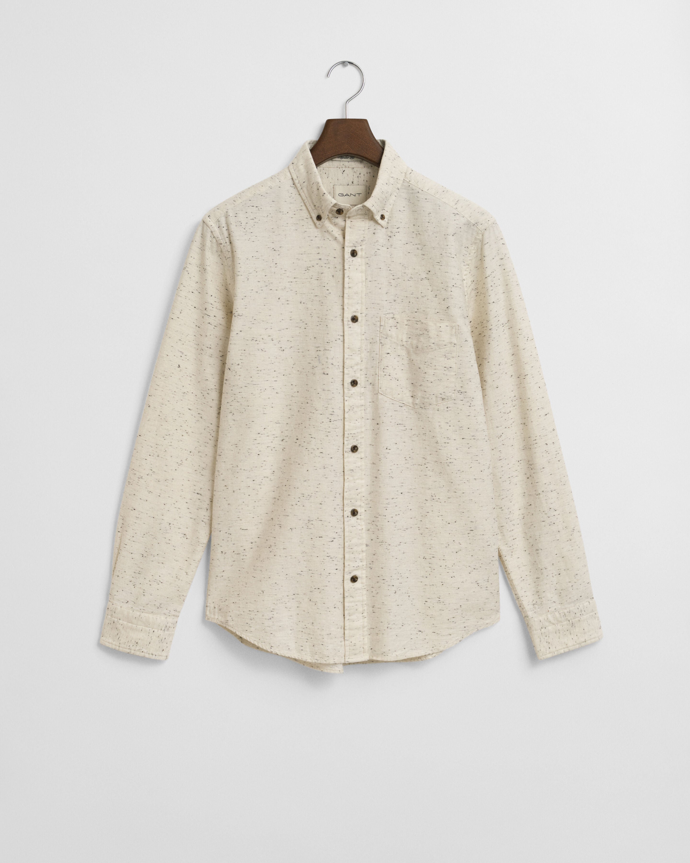 GANT - Regular Fit Nepps Flannel Shirt in Cream 3250247 130