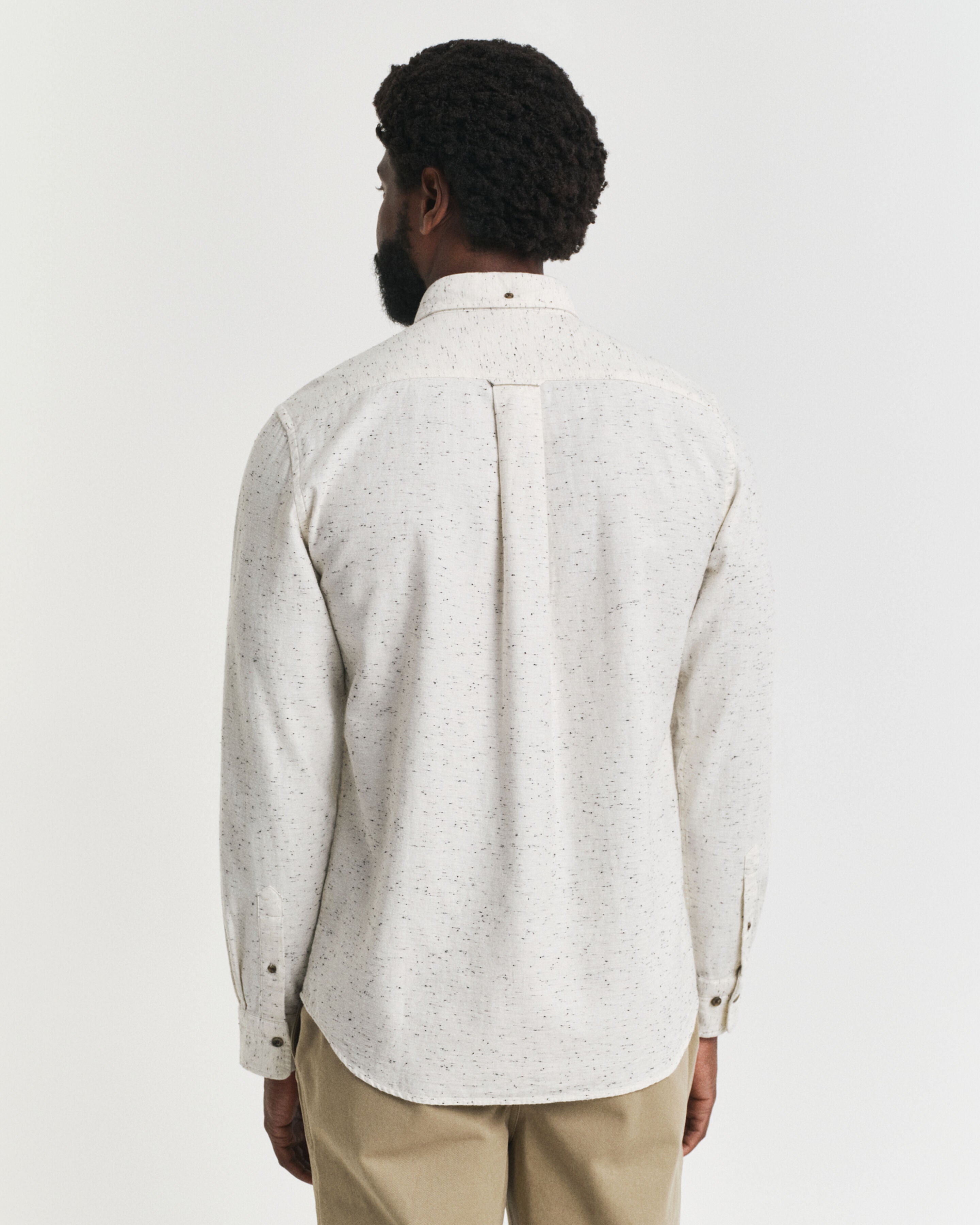 GANT - Regular Fit Nepps Flannel Shirt in Cream 3250247 130