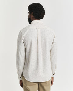 GANT - Regular Fit Nepps Flannel Shirt in Cream 3250247 130