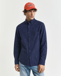 GANT - Regular Fit Nepps Flannel Shirt in Persian Blue 3250247 423