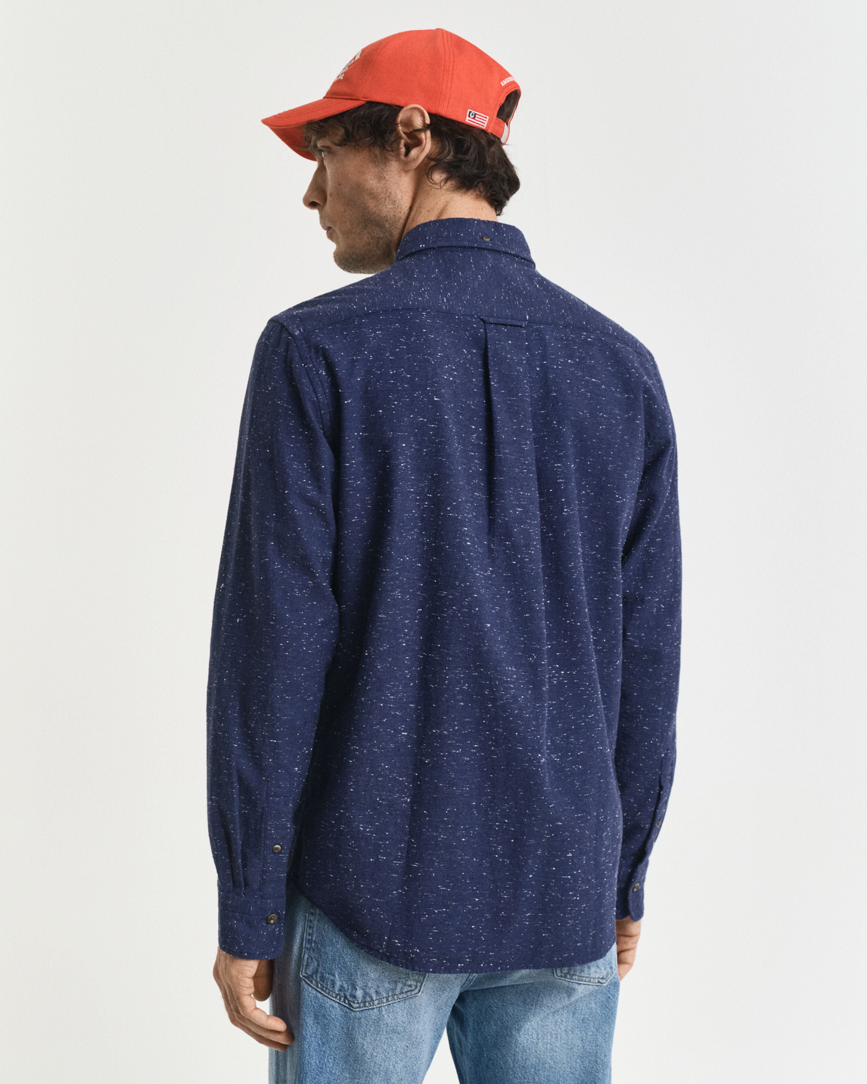 GANT - Regular Fit Nepps Flannel Shirt in Persian Blue 3250247 423
