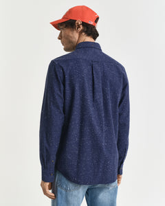 GANT - Regular Fit Nepps Flannel Shirt in Persian Blue 3250247 423