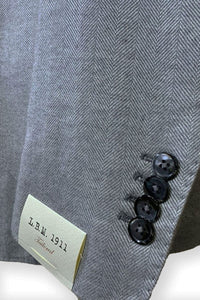 L.B.M. 1911 - Light Grey Herringbone Slim Fit Jersey Blazer 35800/2 2815
