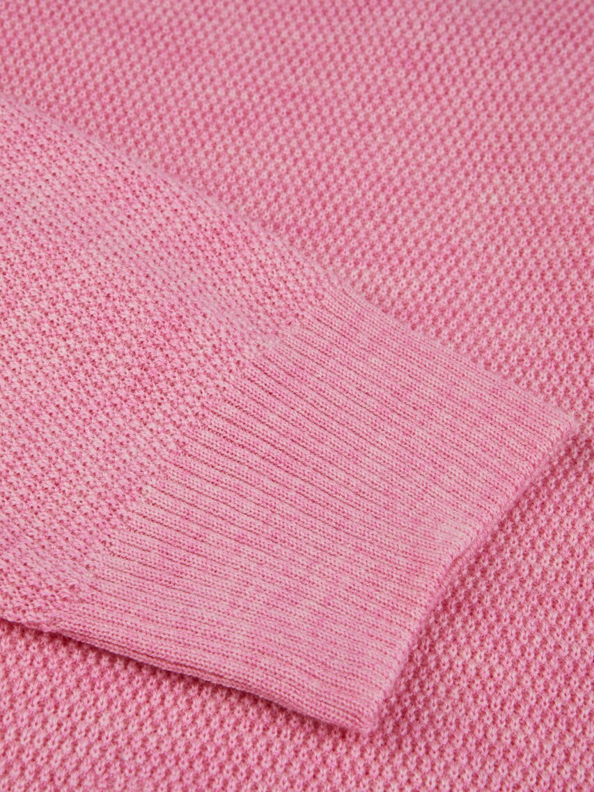 STENSTROMS - Textured Merino Wool Half Zip in Pink 4202371355355