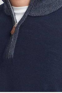 STENSTROMS - Dark Blue Merino Wool Half Zip 4202411355190