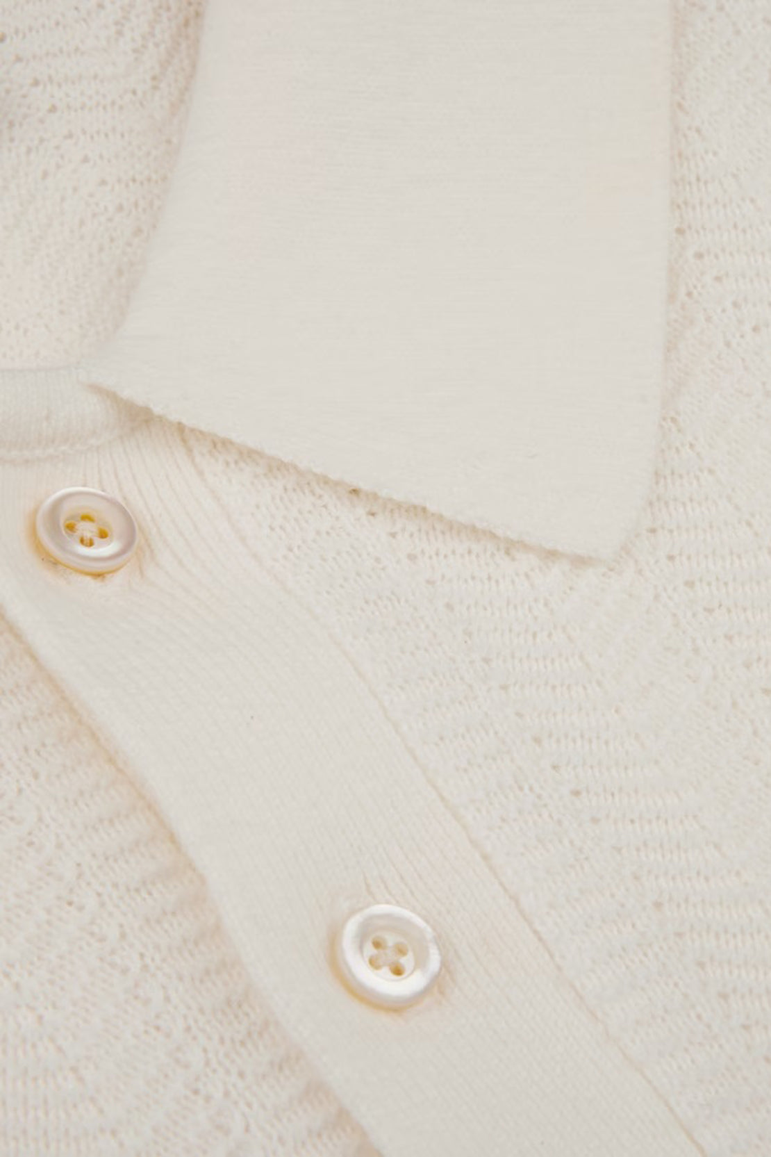 STENSTROMS - Textured Linen/Cotton Polo Shirt in Off White 4202482541050