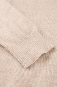 STENSTROMS - Light Beige Merino Wool Long Sleeve Knitted Polo Shirt 4202651355215
