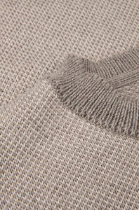STENSTROMS - Light Brown Patterned Merino Wool Crew Neck Sweater 4203361885261