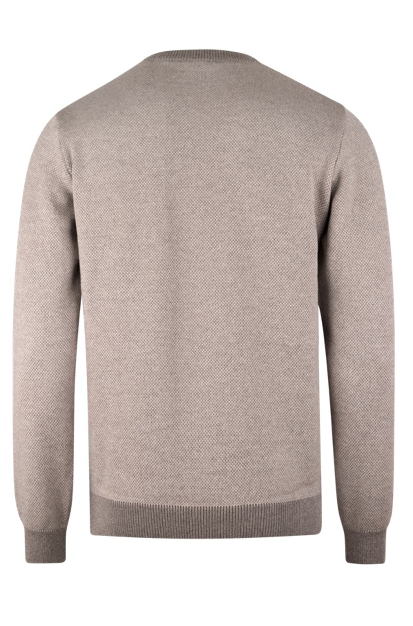 STENSTROMS - Light Brown Patterned Merino Wool Crew Neck Sweater 4203361885261