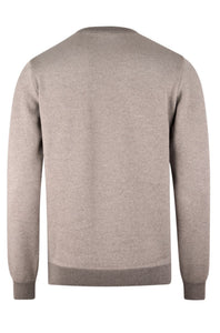 STENSTROMS - Light Brown Patterned Merino Wool Crew Neck Sweater 4203361885261