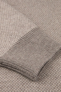 STENSTROMS - Light Brown Patterned Merino Wool Crew Neck Sweater 4203361885261