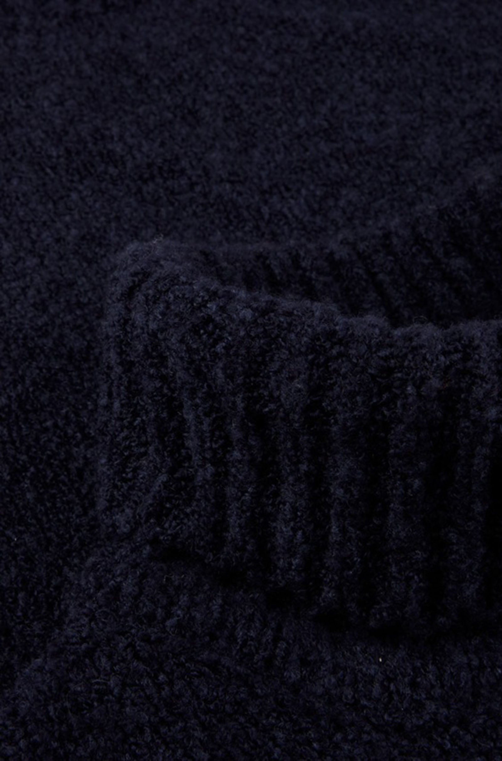 STENSTROMS - Navy Chunky Boucle Merino Wool Roll Neck 4203492592190