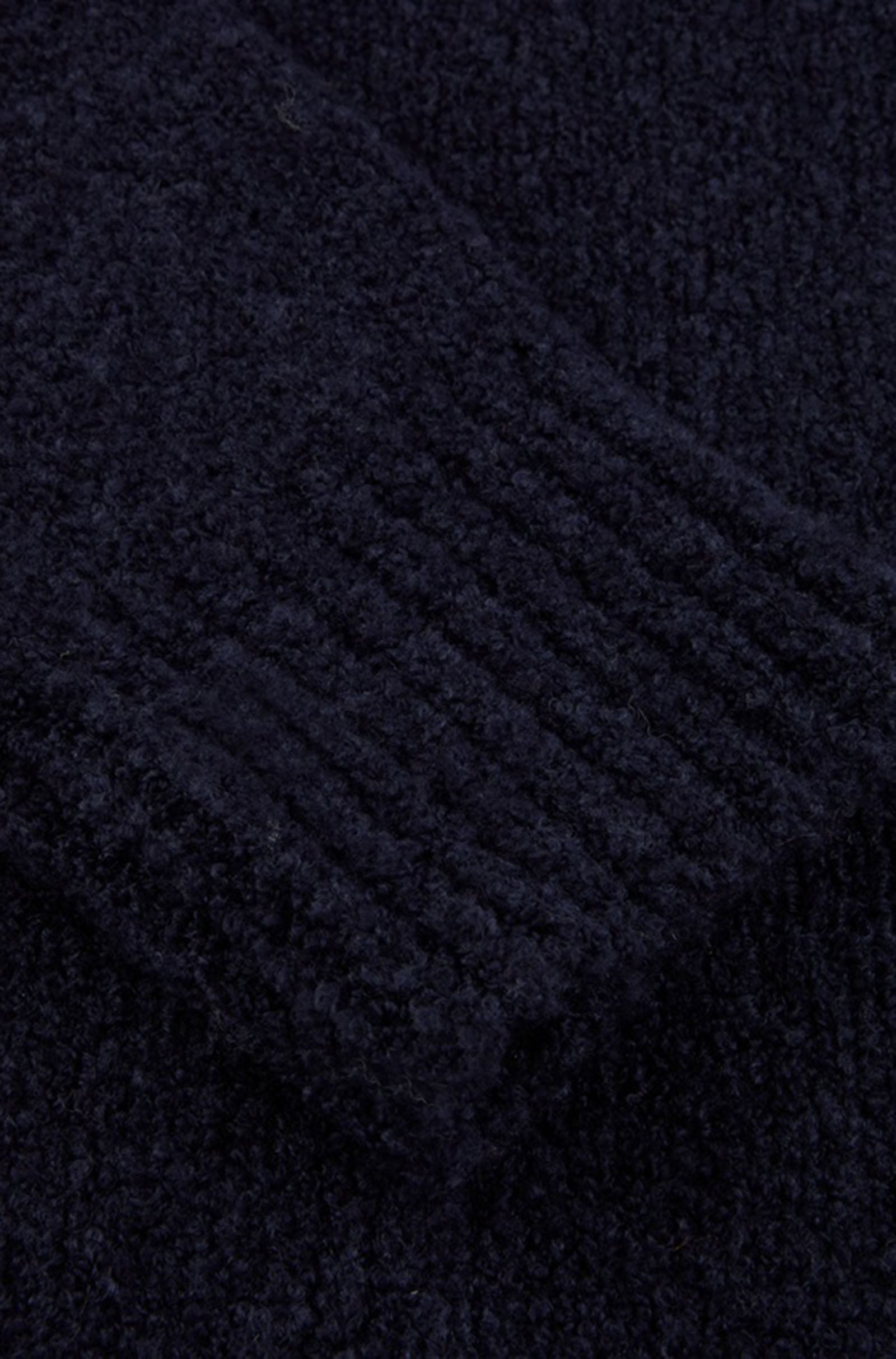 STENSTROMS - Navy Chunky Boucle Merino Wool Roll Neck 4203492592190