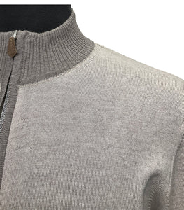 STENSTROMS - Beige Wool Full Zip Cardigan With Contrast Trim 4222991355261