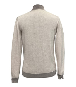 STENSTROMS - Beige Wool Full Zip Cardigan With Contrast Trim 4222991355261