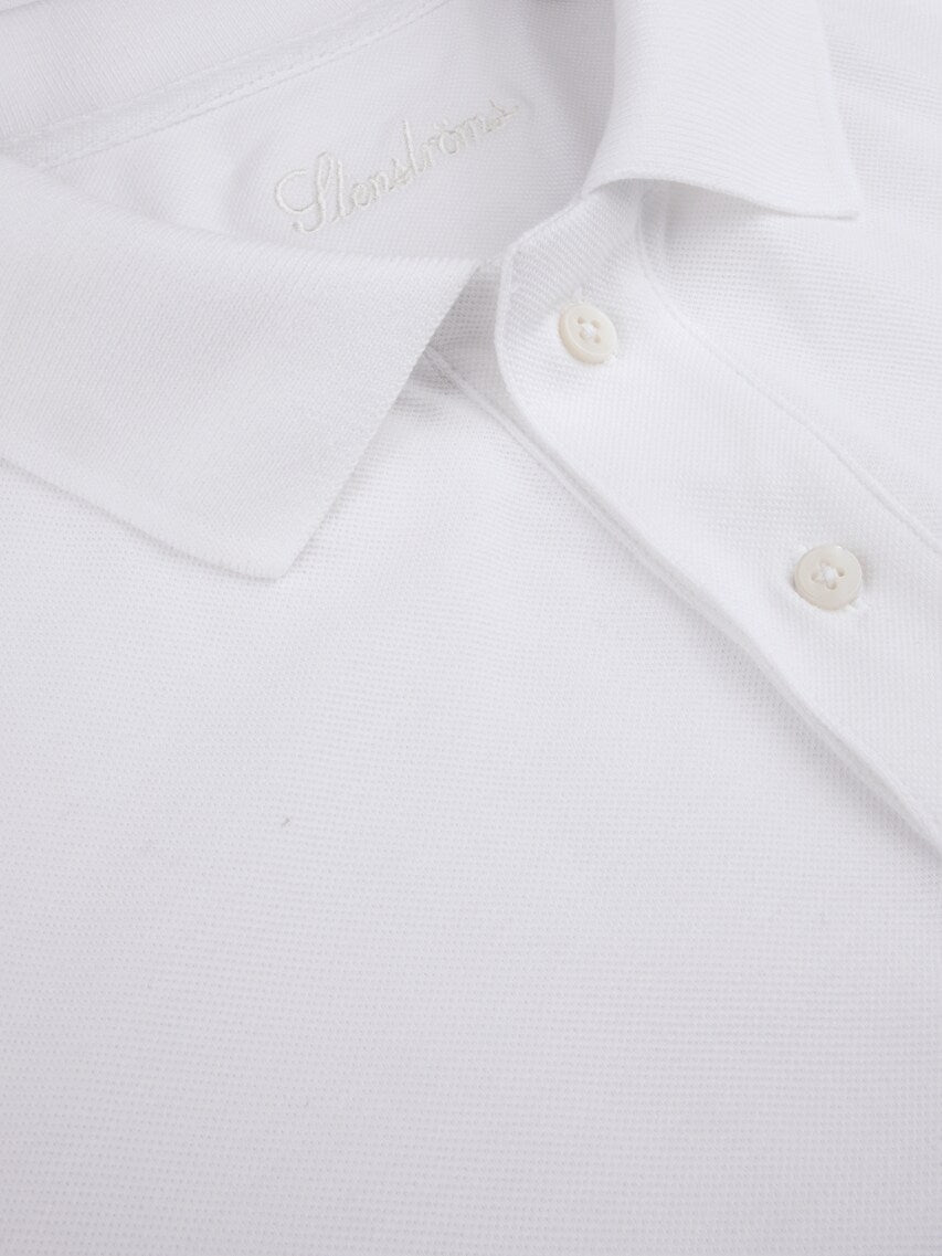 STENSTROMS - White Cotton Pique Polo Shirt 4401252401010