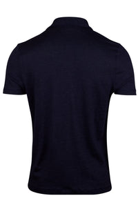 STENSTROMS - Navy Blue Linen Polo Shirt 4412742462180