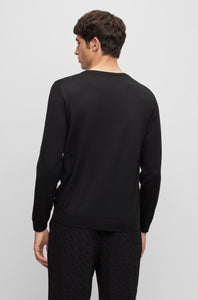 BOSS - LENO-P Black Slim Fit Sweater in Virgin Wool 50468239 002