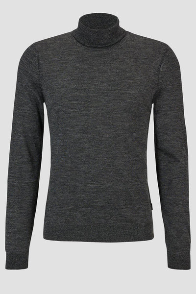 BOSS - MUSSO-P Charcoal Grey Slim-Fit Roll Neck Sweater In Virgin
