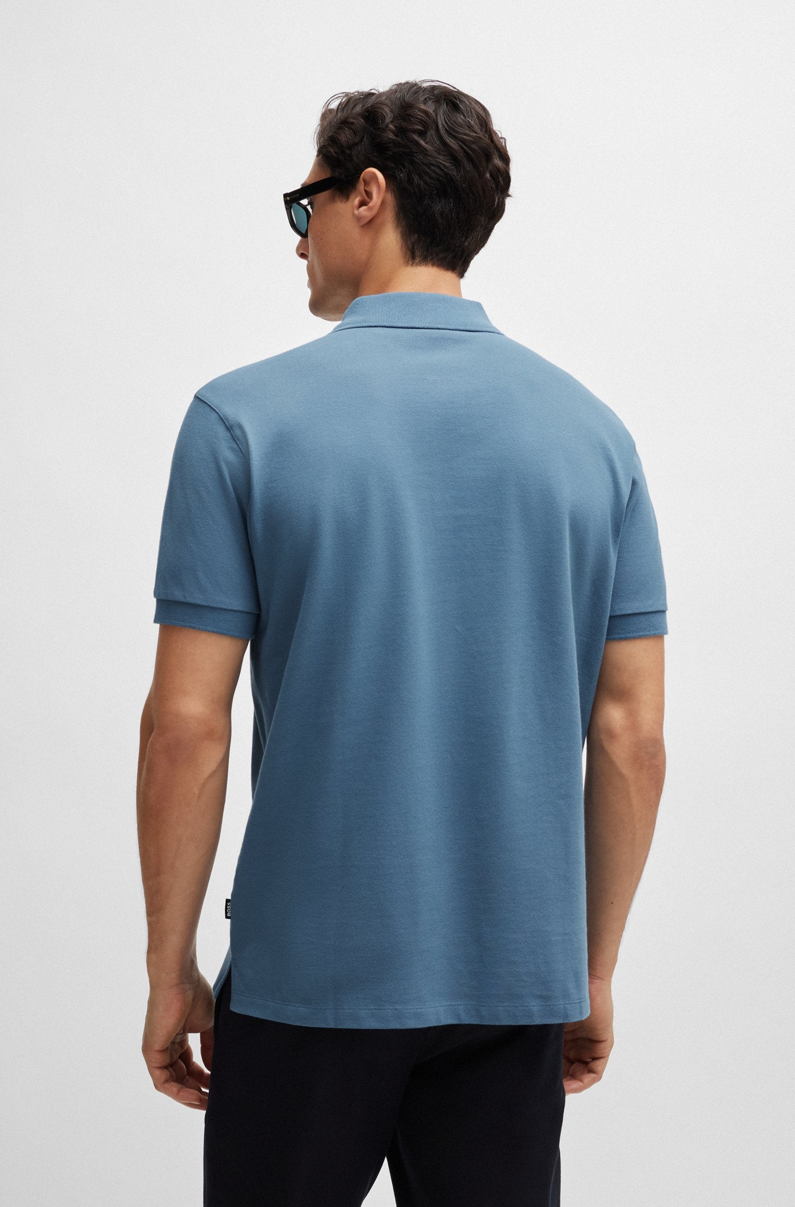 BOSS - PALLAS Light Pastel Blue Regular Fit Cotton Polo Shirt 50468301 459