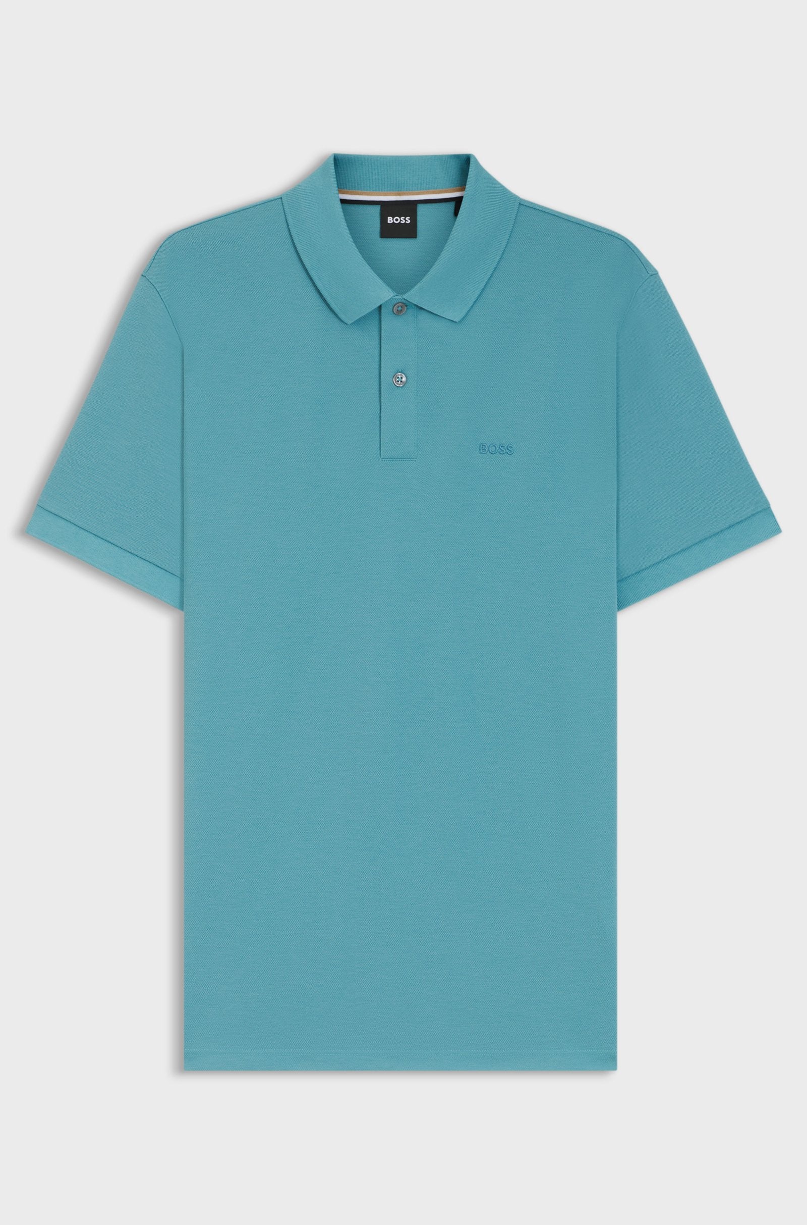 BOSS - PALLAS Light Pastel Blue Organic Cotton Polo Shirt With Embroidered Logo 50468362 453