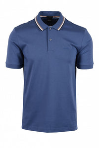 BOSS - PENROSE 38 Open Blue Slim Fit Mercerised Cotton Polo Shirt 50469360 479