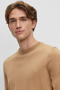 BOSS - BOTTO-L Beige LOGO-EMBROIDERED SWEATER IN RESPONSIBLE WOOL 50476364 260